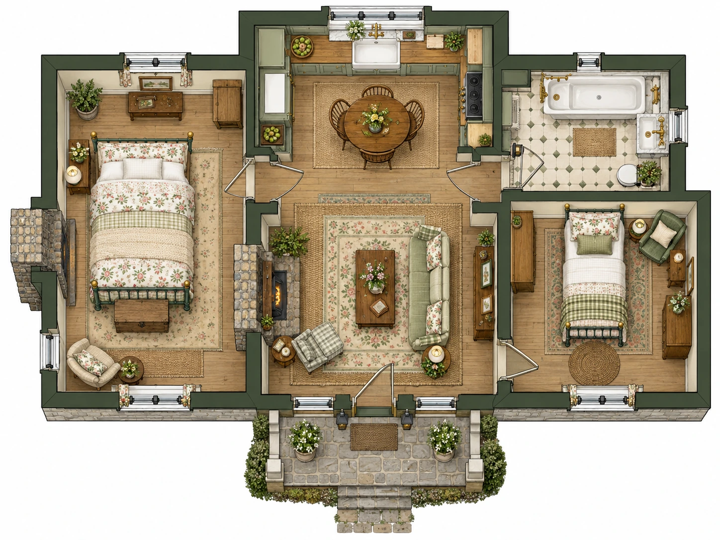 English cottage floor plan