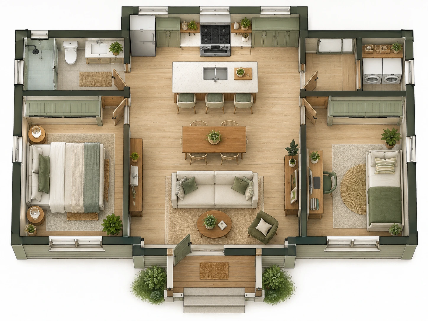 Modern cottage floor plan