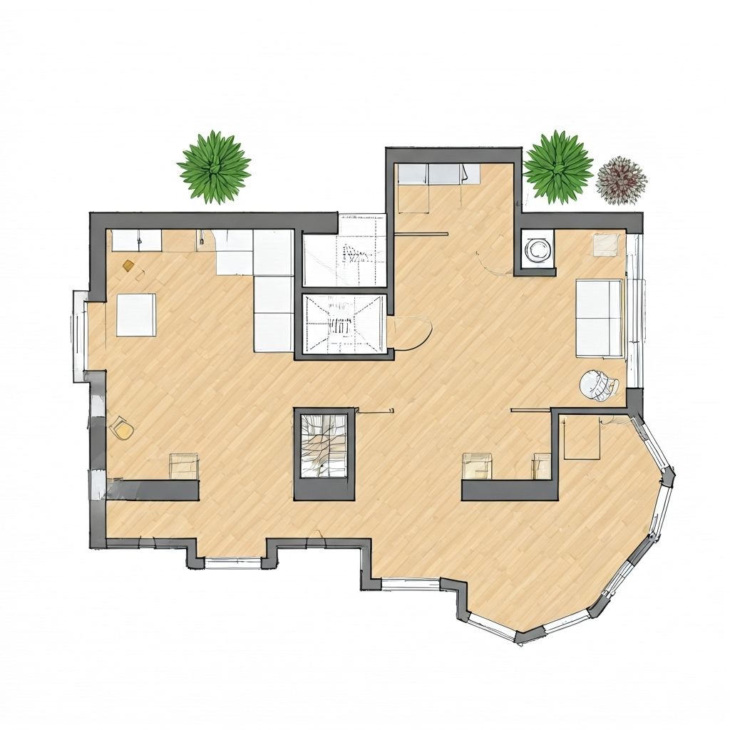 Compact Efficient Floor Plan Layout