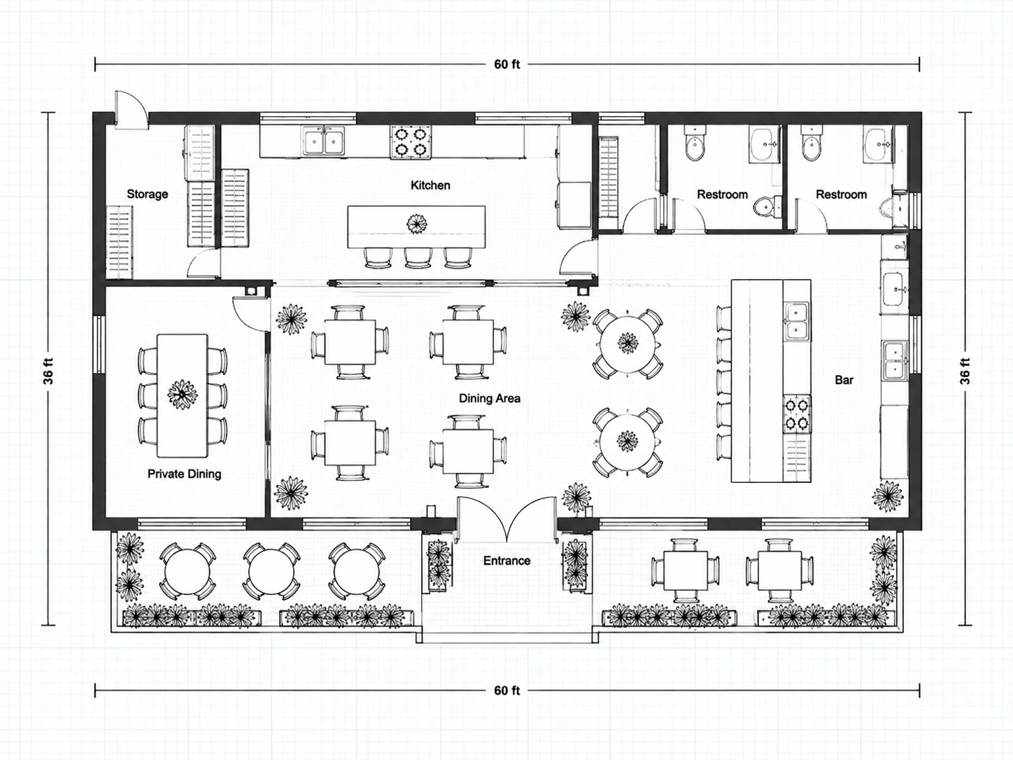 Restaurant floor plan