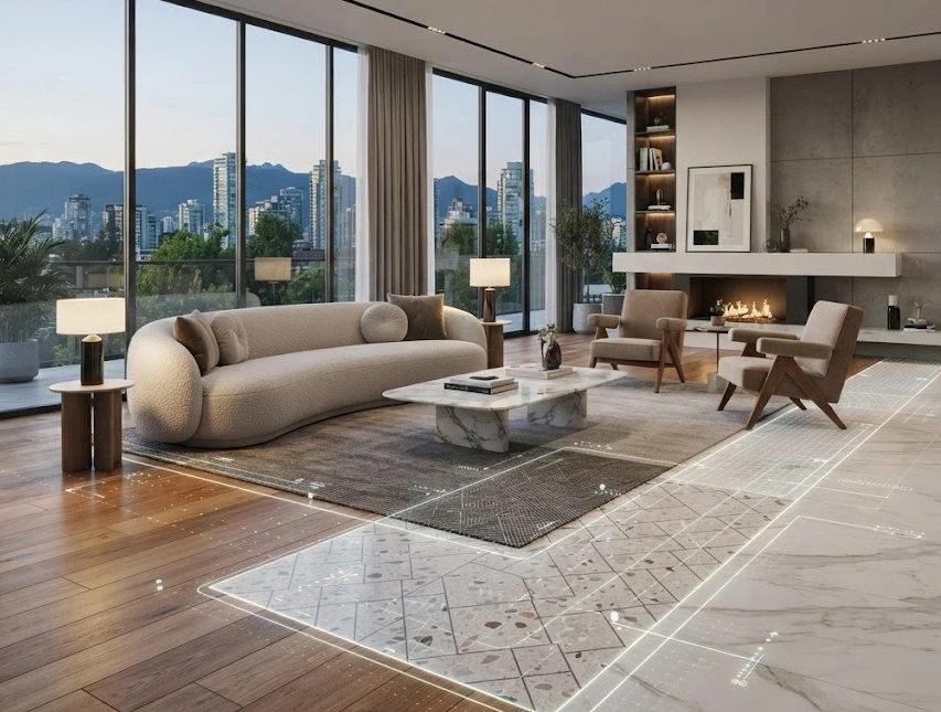 Realistic 3D room visualization