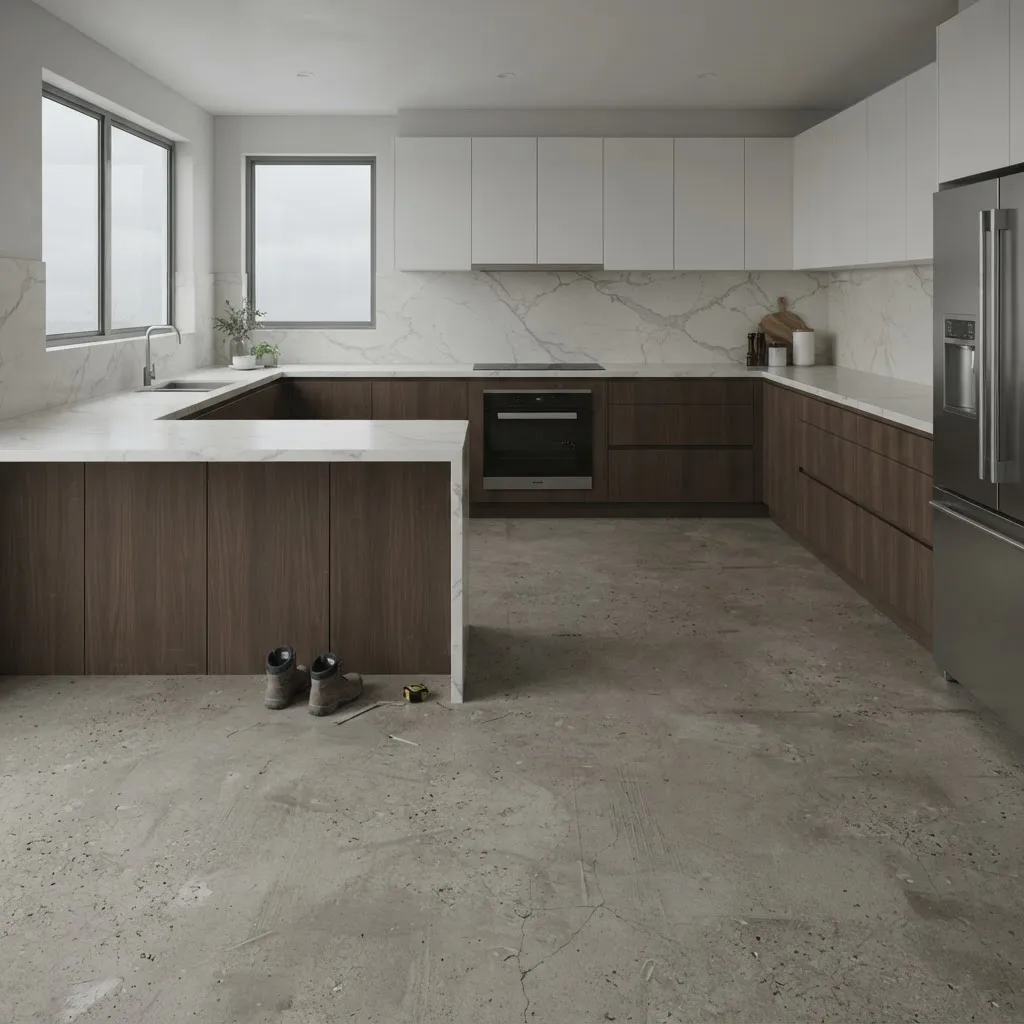 Kitchen before floor redesign