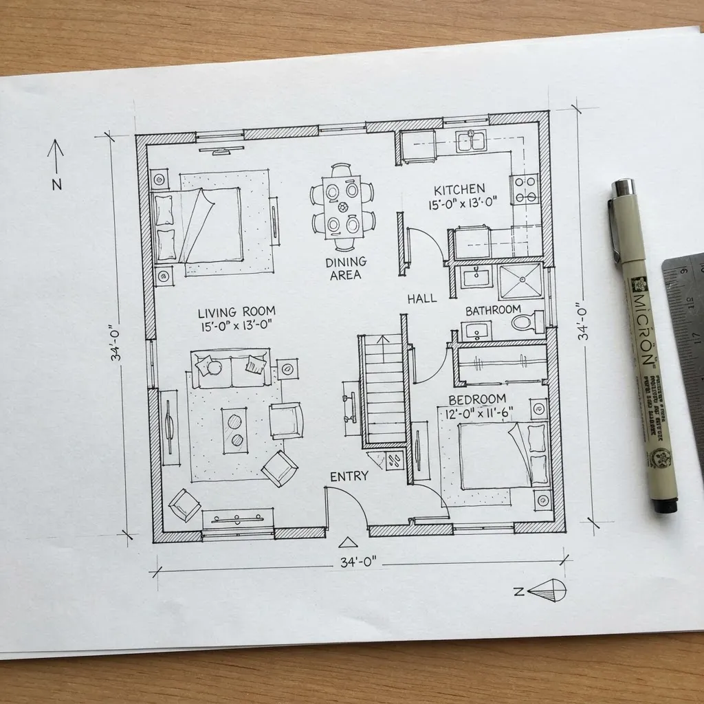 Detailed ink drawing