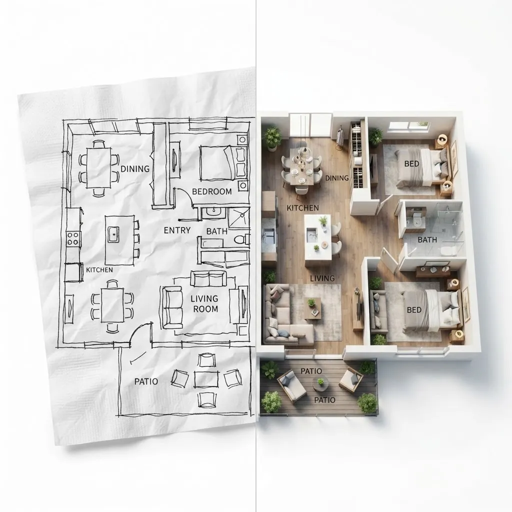Napkin Idea to 3D Render